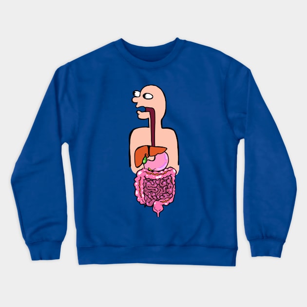 Colorful Illustration of the Digestive System - Med School Anatomy Physiology Crewneck Sweatshirt by ckrickett